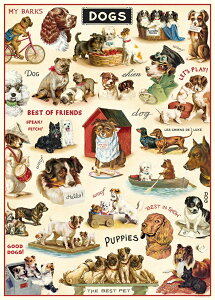 輸入ポスター 包装紙 ラッピングペーパー ビンテージドッグ2 Cavallini&Co カヴァリー二 ギフトラップ ドッグ イヌ Dog
