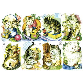 クロモス 猫8柄　CHROMOSドイツ製　ネコ・子猫・ヴィクトリアン・ビクトリア・アンティーク・キャット・ネコ・ねこ