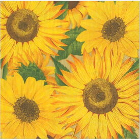 5枚ペーパーナプキン ヒマワリ Sunflowers Caspari カスパリ ランチサイズ 花柄 ひまわり 向日葵 サンフラワー 夏柄