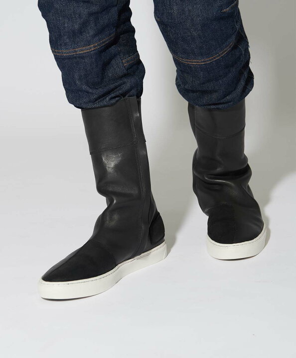 楽天市場】KADOYA LEATHER HIGH SNEAKER M2 / ブラック/ホワイト  
