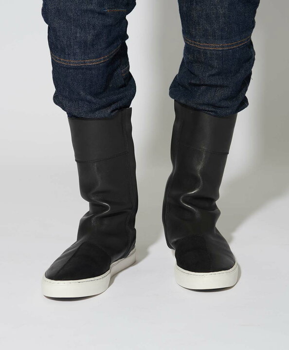 楽天市場】KADOYA LEATHER HIGH SNEAKER M2 / ブラック/ホワイト 