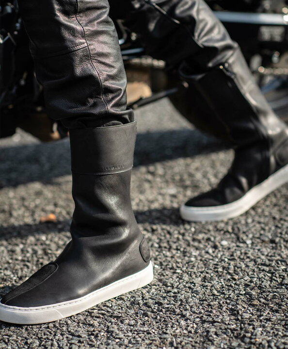 楽天市場】KADOYA LEATHER HIGH SNEAKER M2 / ブラック/ホワイト  