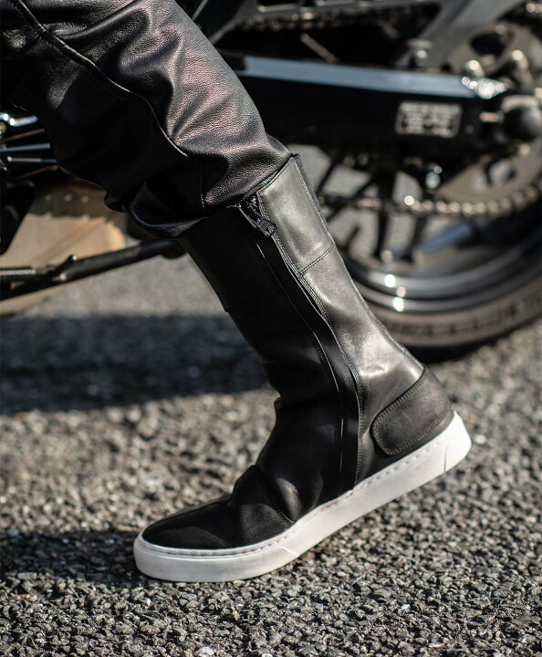 楽天市場】KADOYA LEATHER HIGH SNEAKER M2 / ブラック/ホワイト  