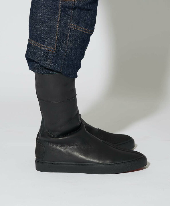 楽天市場】KADOYA LEATHER HIGH SNEAKER M2 / ブラック/ブラック 