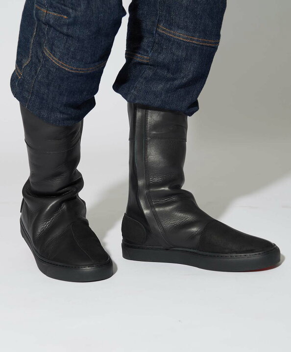 楽天市場】KADOYA LEATHER HIGH SNEAKER M2 / ブラック/ブラック 