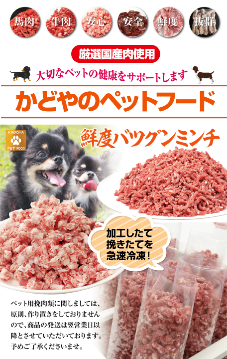 馬肉ドライフード 2袋入り 赤身ミンチ細挽き 健康いぬ生活 ドッグフード 馬肉 国産 無添加 馬肉ワンダフル