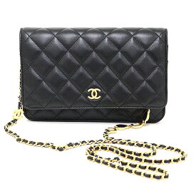 シャネル CHANEL チェーンウォレット キルティング ラムスキン ブラック ゴールド金具 AP3035 マトラッセ ココマーク ハート CC 斜め掛け ミニショルダーバッグ ランダムシリアル 代引き不可 未使用品