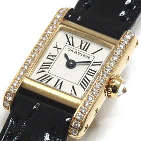 CARTIER カルティエ レディース腕時計 ミニタンク WB200751 アイボリー文字盤 クォーツ 750YG【中古】【代引不可】