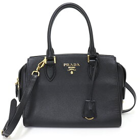 PRADA プラダ 2WAYバッグ ショルダーバッグ ハンドバッグ サフィアーノレザー NERO ブラック ゴールド金具【中古】Aランク