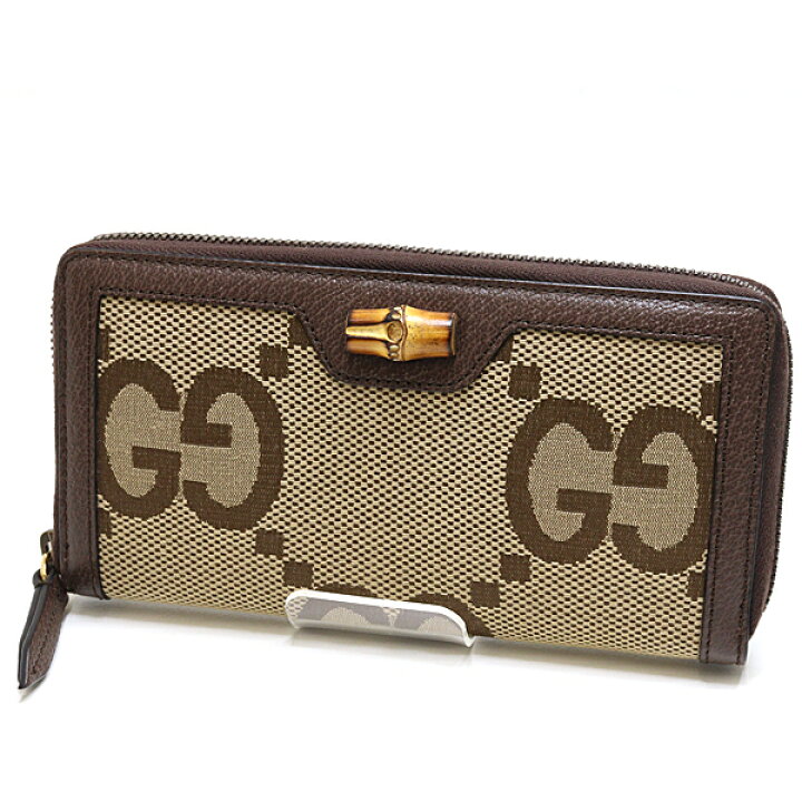 楽天市場】グッチ GUCCI ジャンボGG バンブー ラウンドファスナー長  