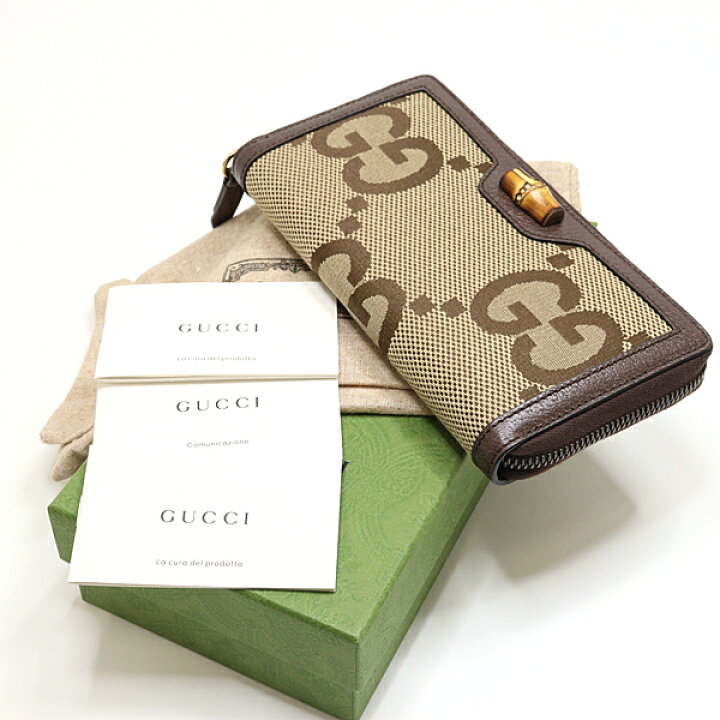 楽天市場】グッチ GUCCI ジャンボGG バンブー ラウンドファスナー長 