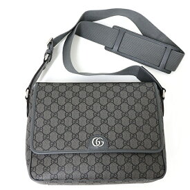 グッチ GUCCI オフィディア メッセンジャーバッグ グレー＆ブラック GGスプリーム テンダー キャンバス メンズ 761741 【中古】A