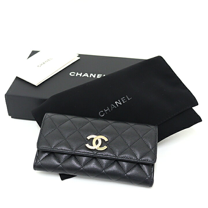楽天市場】CHANEL シャネル ミディアム フラップ ウォレット キャビア  