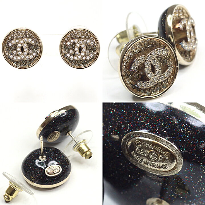 楽天市場】シャネル CHANEL ココマーク CCロゴ ピアス ストラス メタル 