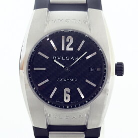 BVLGARI ブルガリ メンズ腕時計 エルゴン EG40S ブラック（黒）文字盤 ラバーベルト 自動巻き 仕上げ済み 【中古】