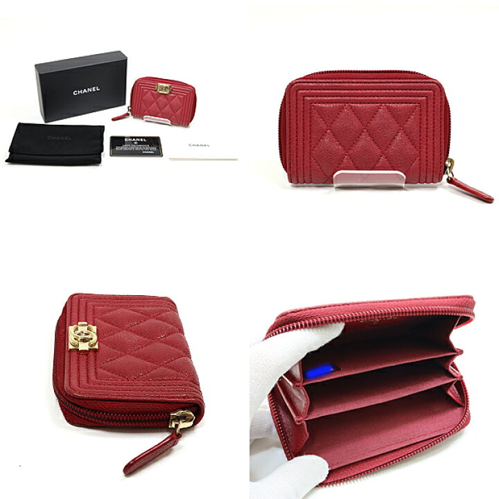 楽天市場】シャネル CHANEL ボーイシャネル カードケース レッド系  