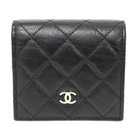 シャネル CHANEL マトラッセ スモールウォレット 二つ折り財布 ココマーク キャビアスキン AP3178 ブラック ライトゴールド金具 未使用