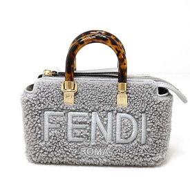 フェンディ FENDI バイ ザ ウェイ ミニ ショルダーバッグ グレー 8BS067 シープファー 2WAY 未使用品