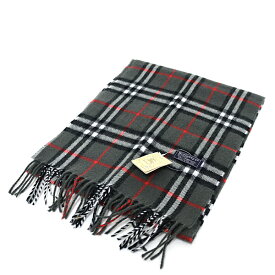 バーバリー Burberry チェック マフラー ラムウール100％ ノヴァチェック グレー系 バーバリーチェック【中古】