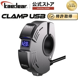 バイク USB電源 防水 充電 電圧計 タイプ A/C 2ポート 出力 PD(30W)/QC3.0(18W) SAEコネクター DC12V 整備性の良いアダプター一体構造 スライド式キャップ 特許 クランプUSB