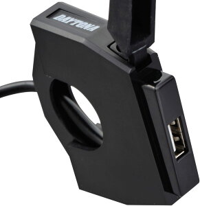 �y�����y�zDAYTONA �f�C�g�i �o�C�N�p USB�d�� ���v5V/2.4A �o�C�N USB �n���h�� �d�� �X�}�z �[�d �[�d�� �h�� �L���b�v �u���[�L�X�C�b�` �ڑ� ���C���L�[�A�� ��t��13.5mm �X�����_�[USB-A 1�|�[�g 