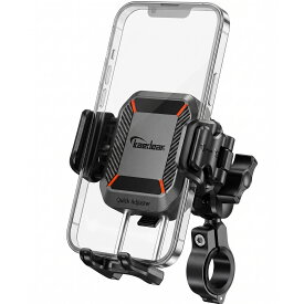 バイク スマホホルダー コンパクトデザイン 携帯ホルダー バイク用スマホホルダー 振動吸収マウント 標準装備 エアーマウント 一体型 クイックレバー サイドボタン干渉調整可能 脱着簡単 選べる2タイプ 自転車スマホホルダー