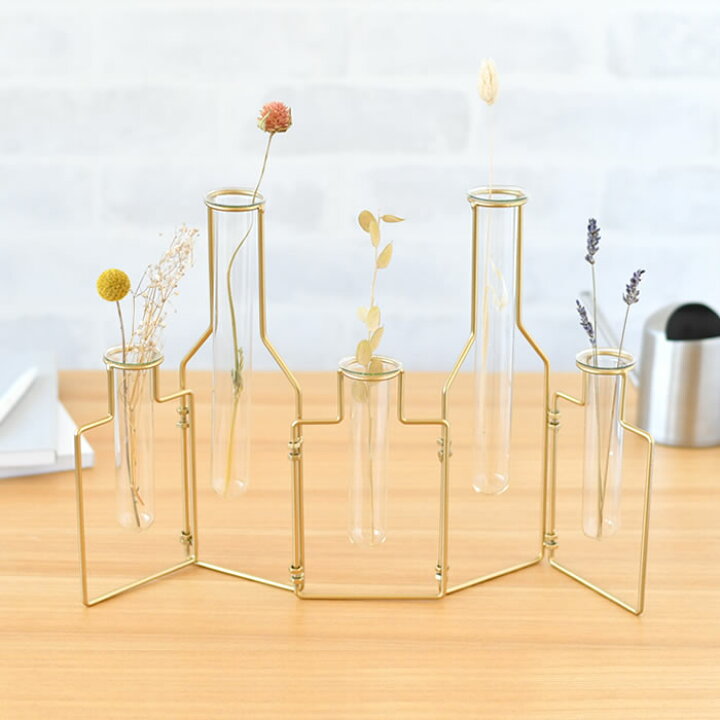楽天市場 ステイブルワイヤーベース5連 フラワーベース ドライフラワー 花瓶 一輪挿し ガラス インテリア 雑貨 おしゃれ 北欧 シンプル かわいい ベース アイアン 鉄 アンティーク ギフト ゴールド フレーム 形 枝物 花器 楓奏 ナチュラル雑貨かえでそう