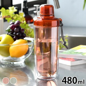 クリアボトル 水筒 クリアボトル 耐熱 広口 ダブルウォール ウォーターボトル 480ml おしゃれ 直飲み水筒 直飲み水筒 水 お茶 プロテイン シェイカー ジム スポーツ飲料 BPAフリー プラスチッ