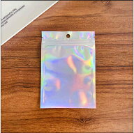 送料無料 チャック付き袋 シルバーオーロラ 前面クリア 10.5×15cm 100枚 資材 素材 アクセサリー パーツ…