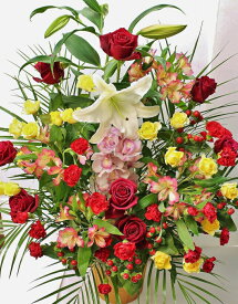 開店祝い 花 お祝い 開業祝い アレンジメント【送料無料 ギフト】スタンド花 誕生日【おしゃれ フラワーギフト】「お祝い 専用 アレンジ（赤系M）」【周年 祝い 花 発表会 祝い花】【生花 誕生日プレゼント】【開院 移転 ギフト】【オープン】