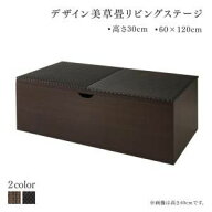 国産 収納付きデザイン美草畳リビングステージ 風凛 フーリン 畳ボックス収納 120×60cm ロータイプ 小上…