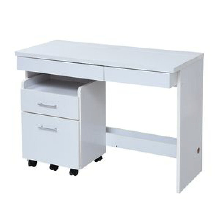 楽天市場】ポイント4倍／ PCデスク 幅100 キャスター付きチェスト  