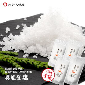 奥能登塩 200g 4袋 石川県 輪島産 メール便 送料無料 能登半島 海水で作る 海塩 中道商店