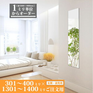 鏡 サイズオーダー ミラー 301 mm 〜 400 mm × 1301 mm 〜 1400 mm 壁掛け 玄関 姿見 全身 大きい スリム ロング おしゃれ ドレッサー シンプル 国産 旭硝子 AGC サンミラー 鏡の取り付け 日本製 ミリ単