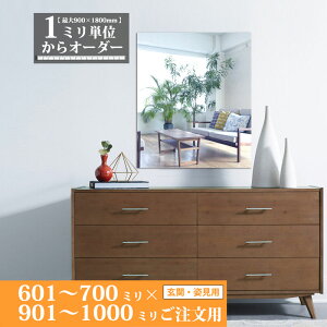 鏡 サイズオーダー ミラー 601 mm 〜 700 mm × 901 mm 〜 1000 mm 壁掛け 玄関 姿見 全身 大きい スリム ロング おしゃれ ドレッサー シンプル 国産 旭硝子 AGC サンミラー 鏡の取り付け 日本製 ミリ単