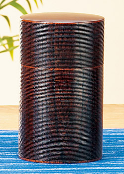 日本製 天然木 欅を素材に筋彫り 漆塗り を施した美しい お茶 筒 茶筒 茶缶 缶 おしゃれ 和風 日本風 山中漆器