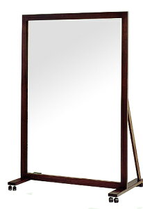 鏡 ミラー 業務用 (プロ仕様) キャスター付き 大型 姿見 姿見鏡:ジャンボミラー ダークブラウン(スタンドミラー スタンド キャスター 移動 全身 全身鏡 スポーツミラー ダンスミラース