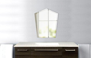 クリスタル ミラー 洗面鏡 浴室鏡 400x500mm ファンシーブリット デラックスカット 洗面 鏡 浴室 壁掛け ミラー 日本製 5mm厚 壁掛け鏡 ウオールミラー 防湿鏡 姿見 全身 洗面台 防湿 お風呂 ハロ