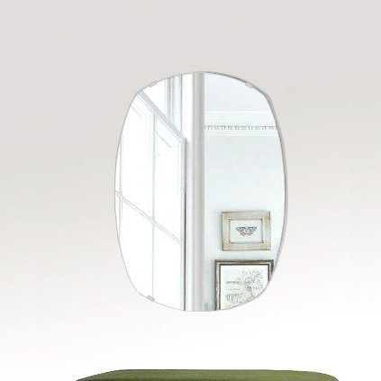 楽天市場】鏡 玄関 400x560mm クッション シンプルカット 玄関鏡 玄関