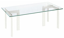 リビングテーブル ガラス 幅180cm リビング テーブル ガラス ダイニング 食卓 ハイテーブル オフィステーブル 会議テーブル リゾート テーブル ガラス製 硝子 アイアン リビング オフィス 四人掛け 長方形 角型 白 ホワイト おしゃれ 北欧
