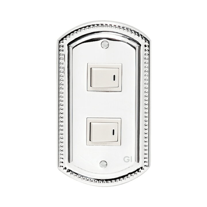 楽天市場】スイッチプレート 銀色 クロームメッキ仕上げ 2口 スイッチ  