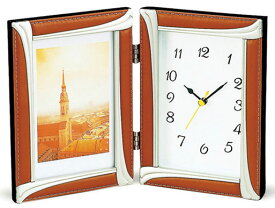 ＼今だけP2倍+送料無料!!／ ラム本革 時計付き フォトフレーム 写真立て フォトスタンド 置時計 写真 収納 本革 本皮 アンティーク ベビー 出産祝い 結婚祝い ラッピング ギフト包装 記念品 ノベルティ シンプル 高級 おしゃれ プレゼント お返し 北欧