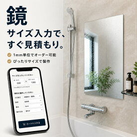 鏡 オーダーサイズ 浴室鏡 交換 壁貼りミラー 1mm単位 日本製 防湿コート ガラスミラー 自動見積 DIY