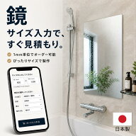 鏡 オーダーサイズ 浴室鏡 交換 姿見 ミラー 1mm単位 日本製 防湿コート ガラスミラー 自動見積 DIY