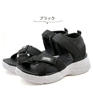 サンダル レディース スポーツ 厚底 MOZ モズ 3007 ブラック ベージュ 黒 茶色 スポサン おしゃれ ブランド 履きやすい 歩きやすい マジックテープ カジュアル スポーティー 調節 靴 旅行 母の