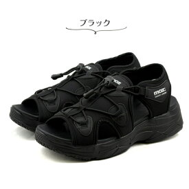 【9日20時より4H限定P3倍】サンダル レディース スポーツ 厚底 MOZ モズ 3008 ブラック 黒 スポサン レースアップ おしゃれ ブランド 履きやすい 歩きやすい カジュアル スポーティー スニーカー 靴 旅行 母の日 送料無料
