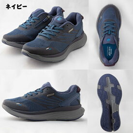 ウォーキングシューズ メンズ スニーカー 4e アシックス商事 Mens KNEESUP ニーズアップ RAKUWALK ラクウォーク 紐タイプ RM-9012 ブラック ネイビー サンド グレー ひざの痛み O脚 矯正 幅広 サイドジッパー 送料無料