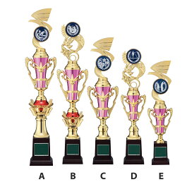 【プレート彫刻無料】レリーフ選択トロフィーRT-3125-B（ピンク）（O）　表彰　記念品　賞品　レプリカ