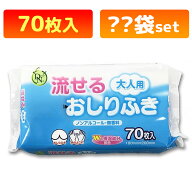 70枚入 大一紙工 大人用流せるおしりふき 70枚入 491201_1008