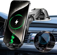 スマホホルダー 車 ワイヤレス充電 【秒で直接充電·360°自由調整·安定性拔群】 車 スマホスタンド 充…
